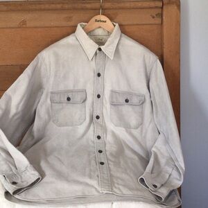 VTG L.L. Bean Men's Light Gray Chamois Shirt 17